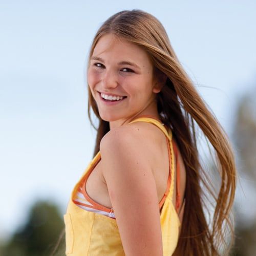 Teen girl smiling
